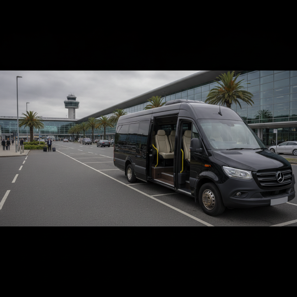 Home — executive minibus meeting a group at Gatwick Airport