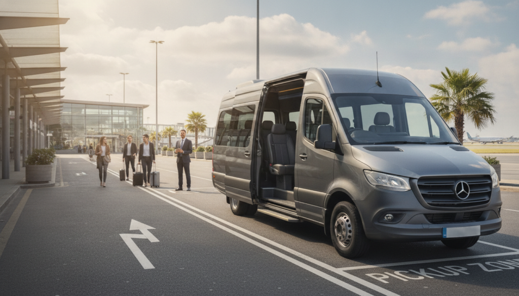 Seamless Business Travel: Reliable Gatwick Airport Transfers for Teams — executive minibus meeting a group at Gatwick Airport